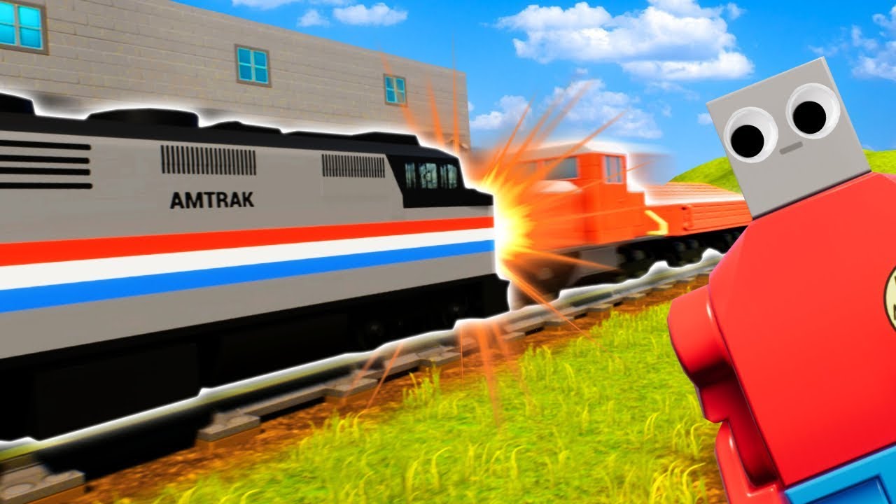 Head on Lego Train Crash in Brick Rigs! (Brick Rigs Gameplay Funny Moments)