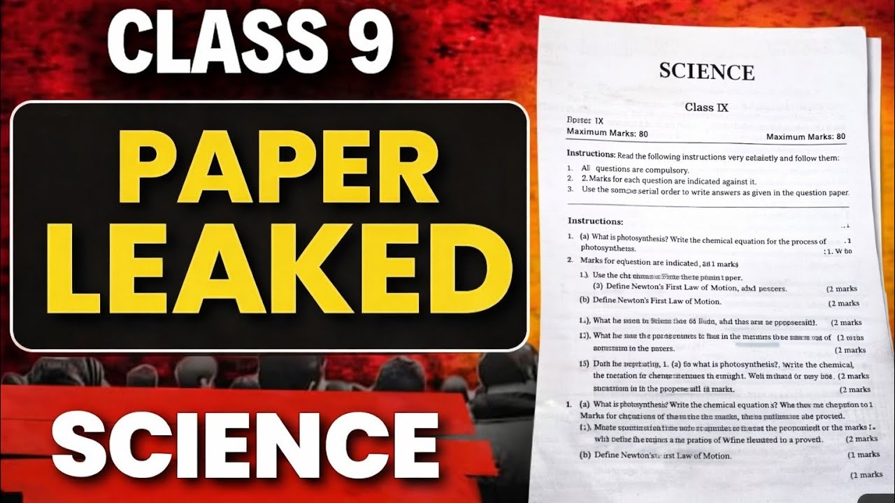 Class 9 Science Annual Exam Question paper 2026 | Most Important Common Questions