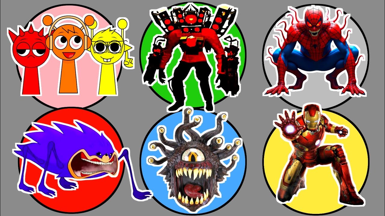 Spin Wheel !! Spiderman vs Iron Man, Sprunki, Speakerman, Shin Sonic, Dungeon Dragon