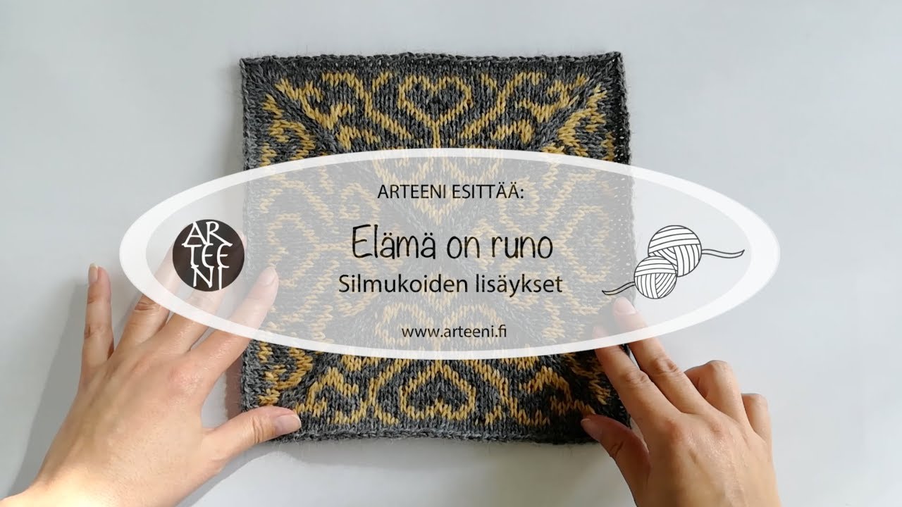 Elämä on runo KAL - silmukoiden lisääminen - kirjoneulepeiton ohjevideo