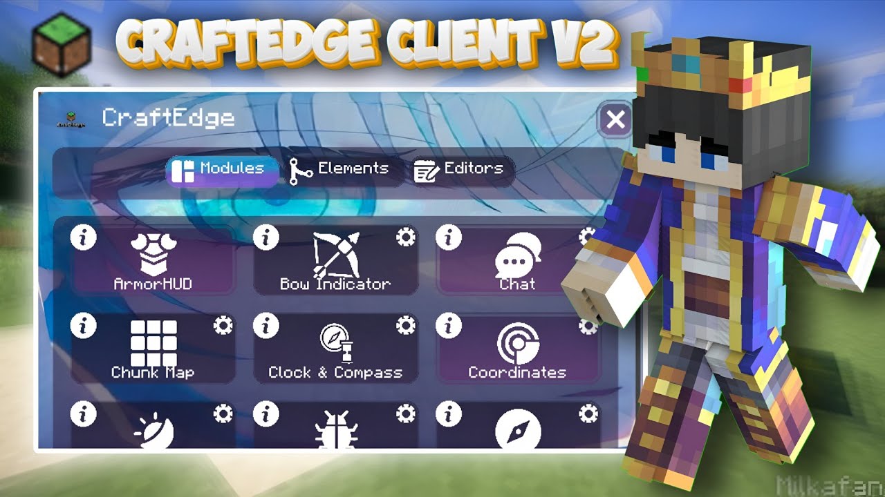 CraftEdge Client V2 MCPE ⚔️ New Mod Menu Client with Clean Interface