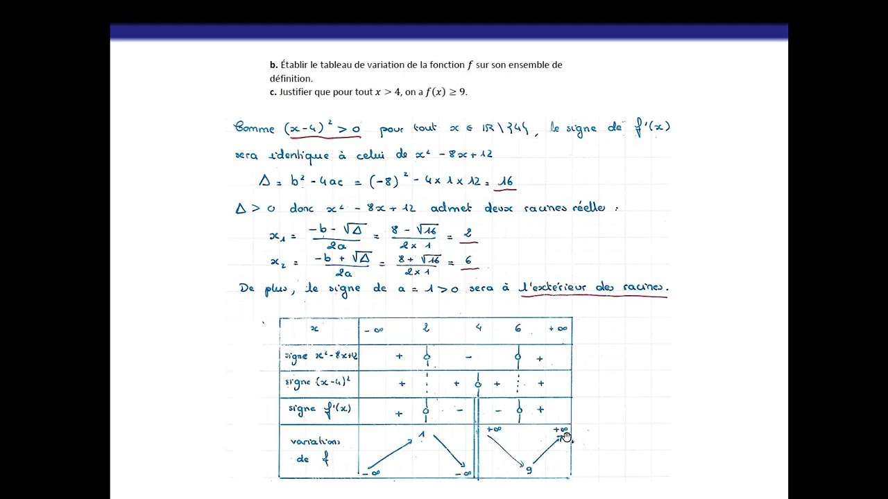 Etude d'une fonction rationnelle