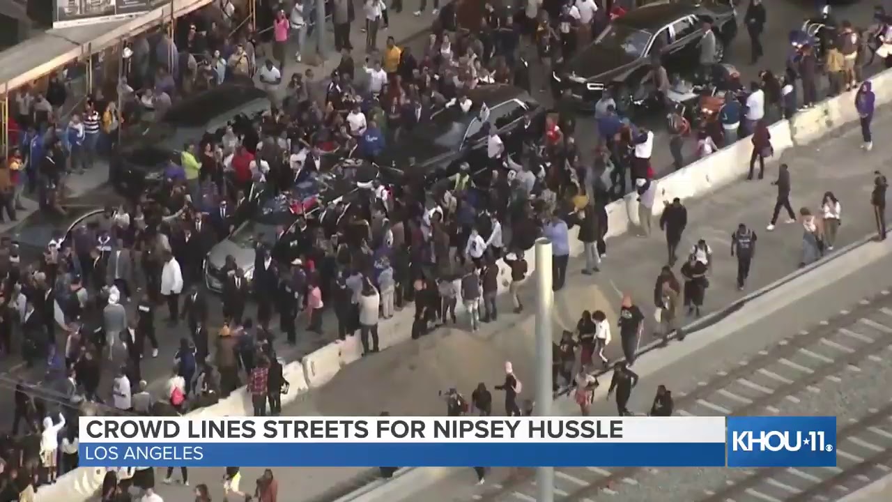 Watch: Live aerials of the crowds after artist and activist Nipsey Hussle's funeral