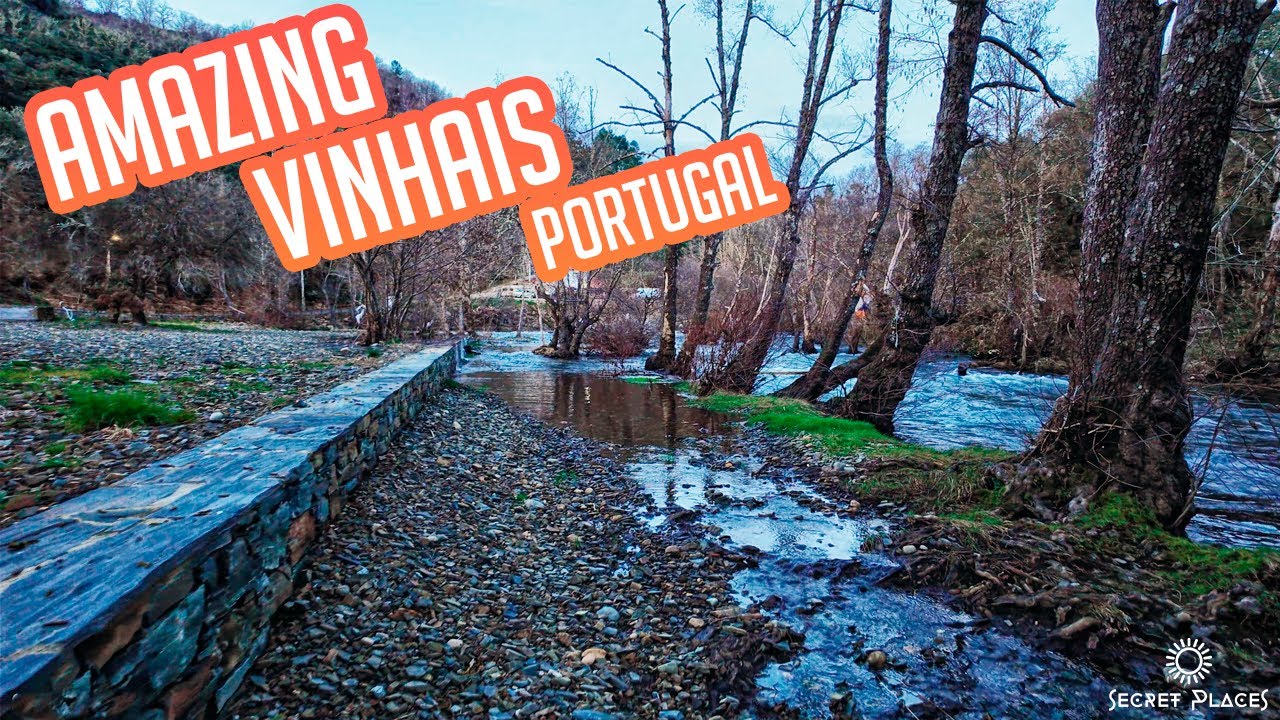 Praia Fluvial Da Ponte de Soeira near Vinhais  at nightfall amazing place to chill in nature 4k dji3