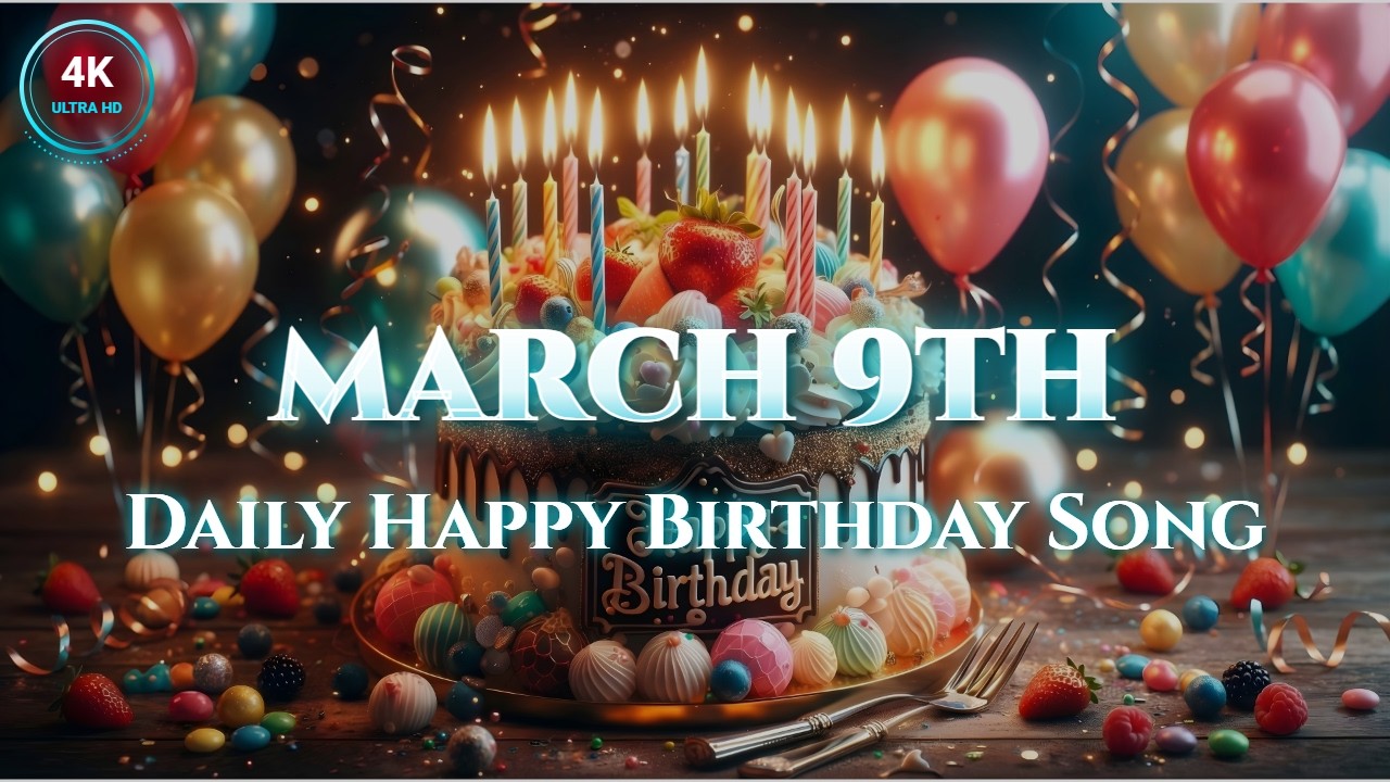 Happy Birthday March 9th 🎸 Upbeat Acoustic Birthday Song (4K Edition)