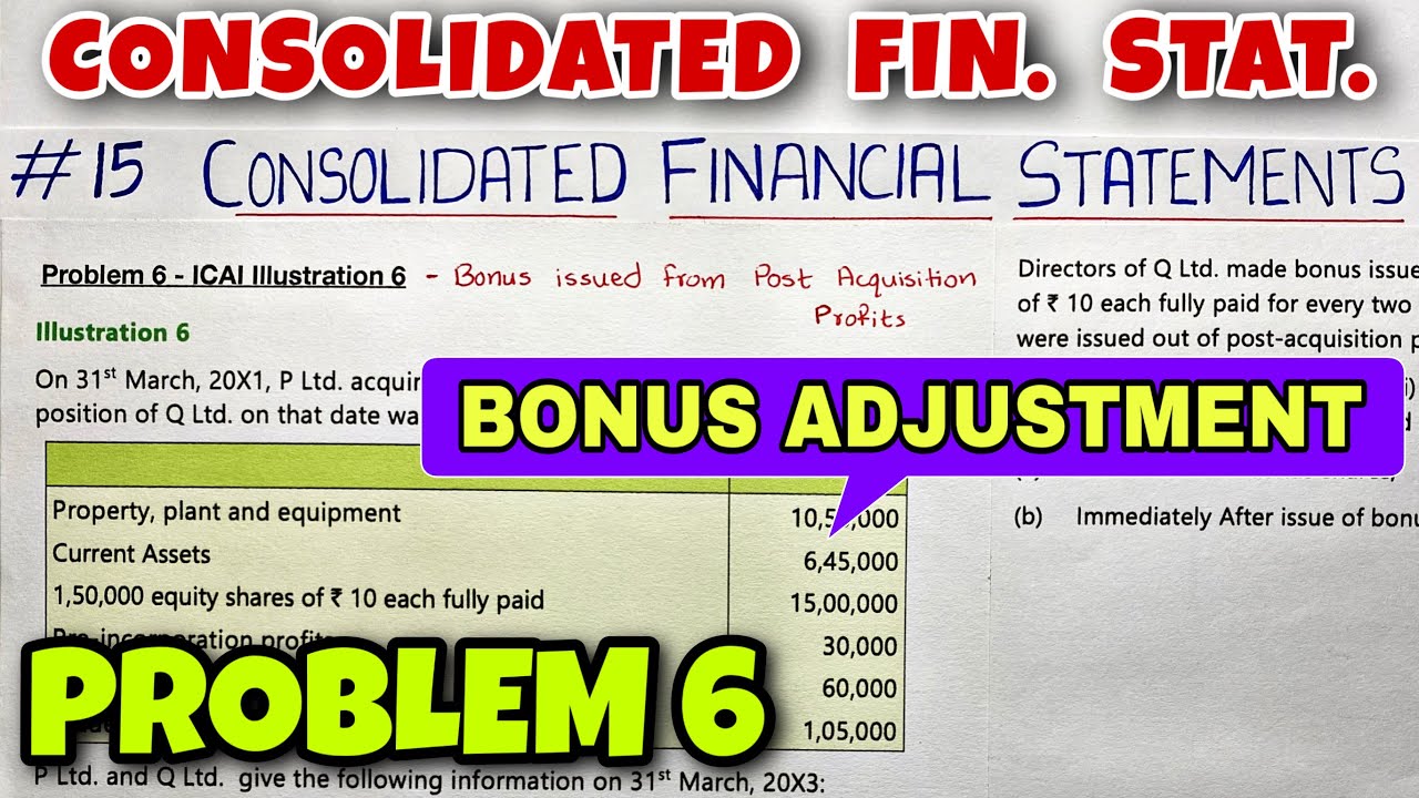 #15 Consolidated Financial Statements - Problem 6  - CA INTER - By Saheb Academy