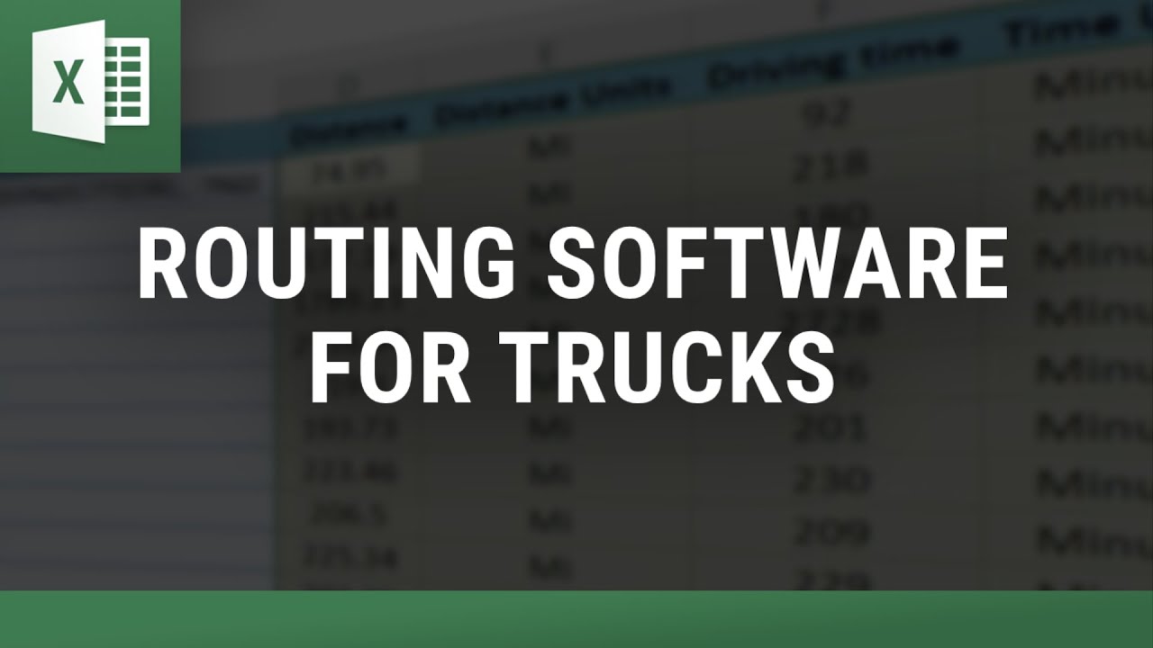 Routing Software for Trucks Excel Template