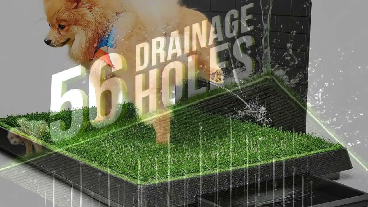 Indoor & Outdoor Dog Potty Solution! 🌿 Hompet Grass Pad with Tray
