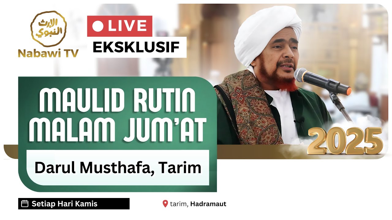 🔴LIVE Maulid Rutin Darul Musthofa, Tarim bersama al-Habib Umar bin Hafidz 2025 | Nabawi TV