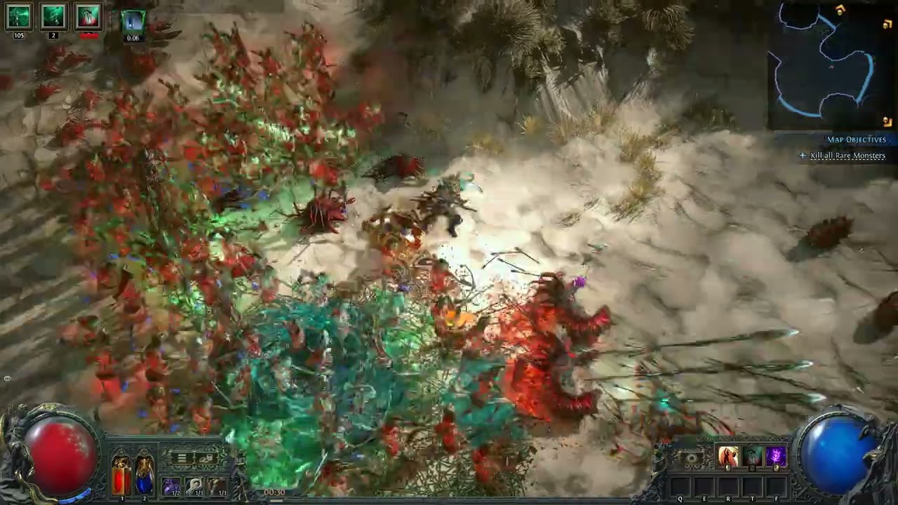 [ Path of Exile 2 ] 0.2.1 105 Skeletal Snipers Summoning (Funny Build)