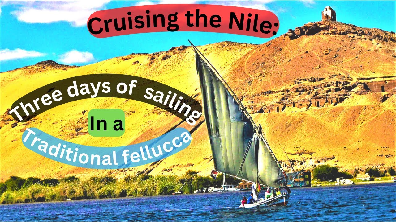 Nile river cruise. Sailing on a traditional Felucca Aswan-Kom Ombo.