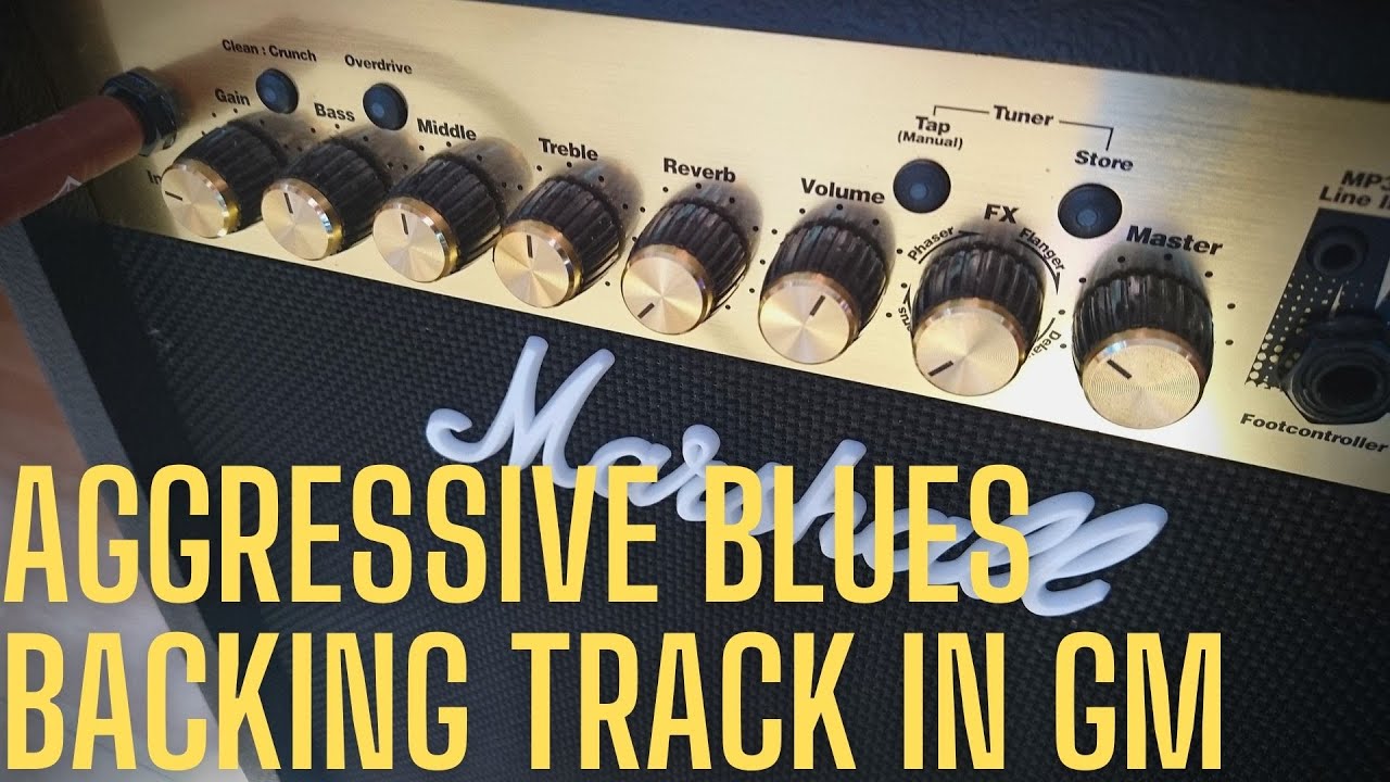 Aggressive Blues Backing Track In Gm