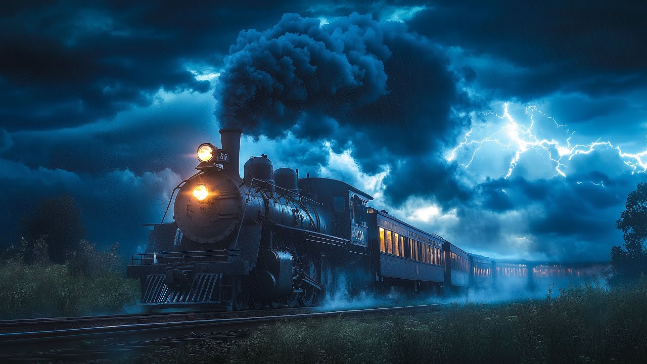 Coal Train in the Rainy Night 🚆🌧️  Relaxing Train & Rain Sounds for Sleep | RDR2 ASMR
