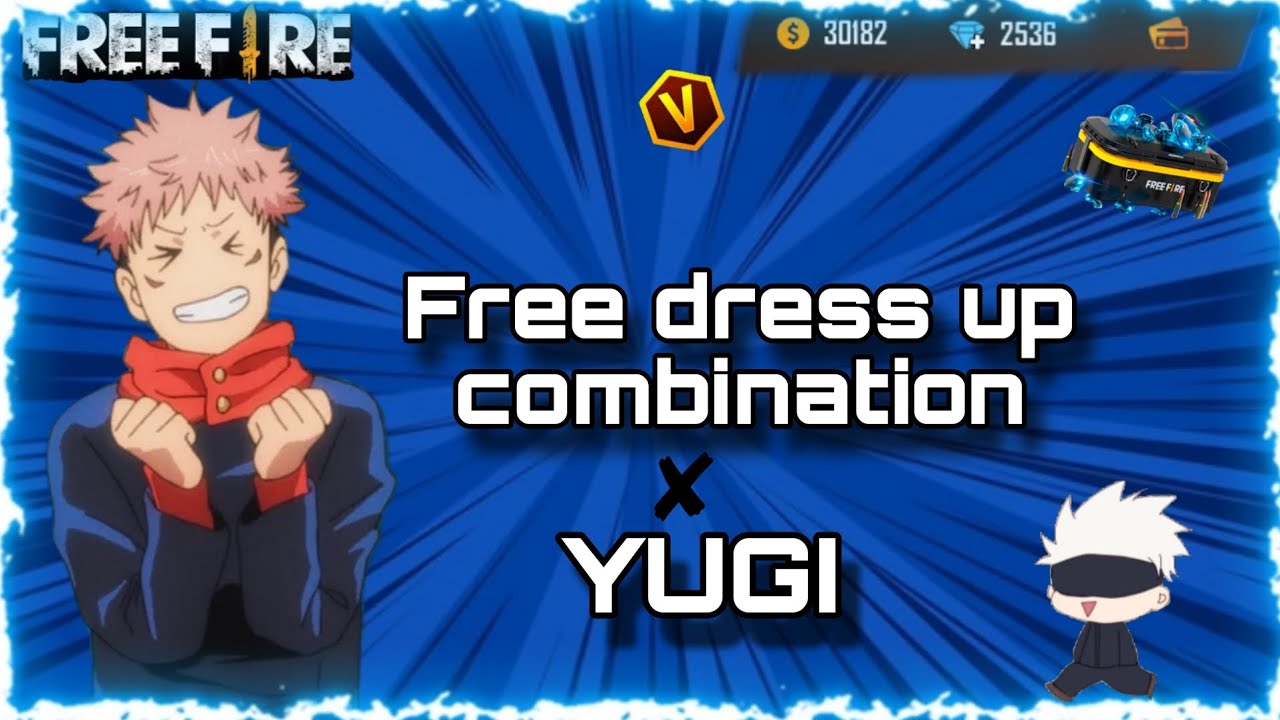 Top 5 free dress up combination for YUGI bundle #FREE FIRE #JJK#