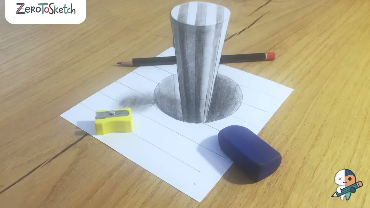 Optical Illusion 3D Hole Drawing Tutorial for Beginners
