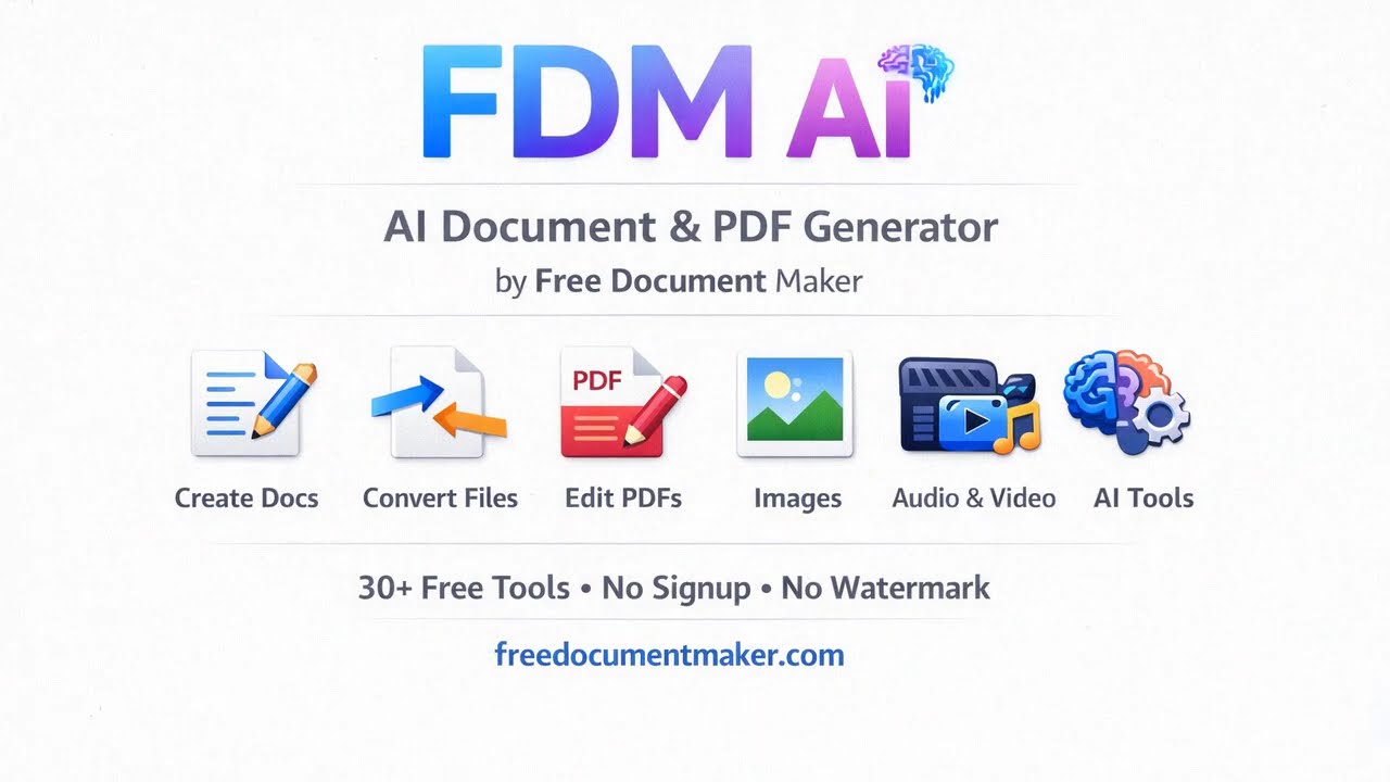 AI Document & PDF Generator, Editor & Converter | Free Online Tool (No Login)