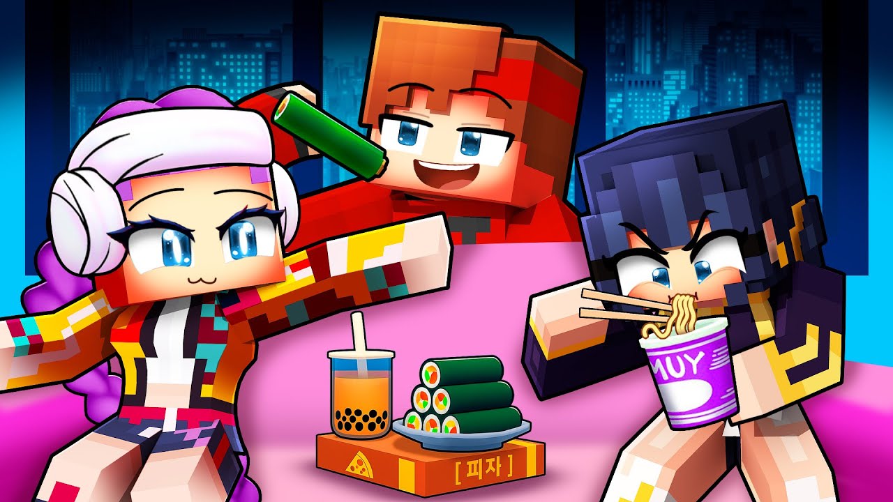 J'ai organisé une Soirée Pyjama avec Les Huntrix sur Minecraft !