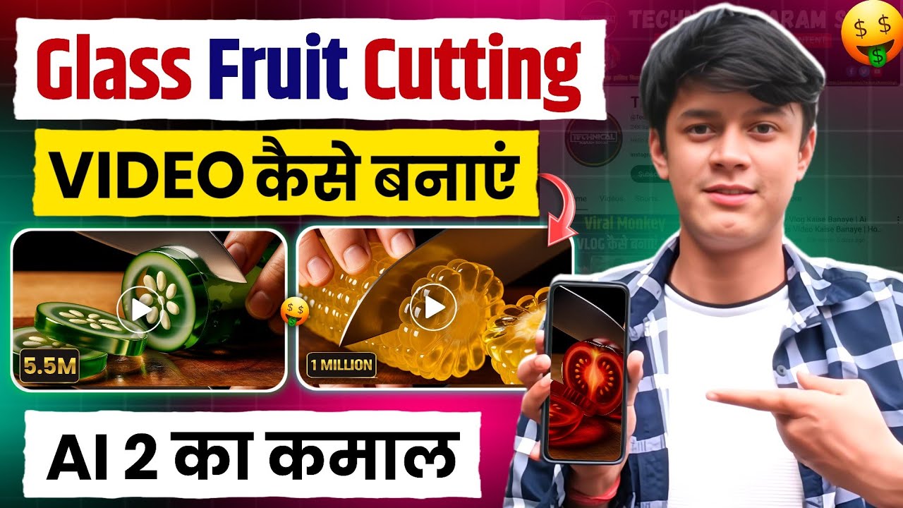 🔥 AI से Glass Fruit Cutting Video कैसे बनाएं | ASMR Glass Fruit Cutting Video 😱 | AI ASMR Cutting