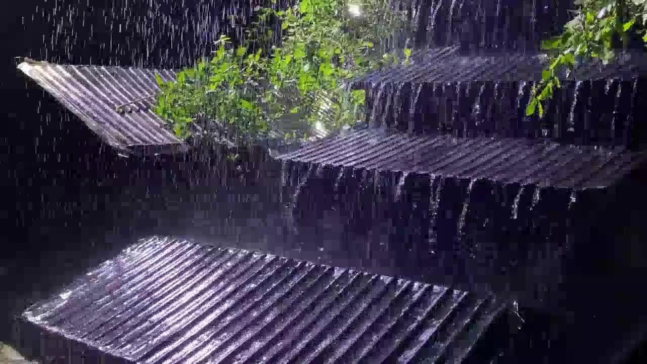 FALL ASLEEP INSTANTLY(No Ads)😴Heavy Rain,Thunderstorm🔥Fire Sounds for Quite Night &Stop Overthinking