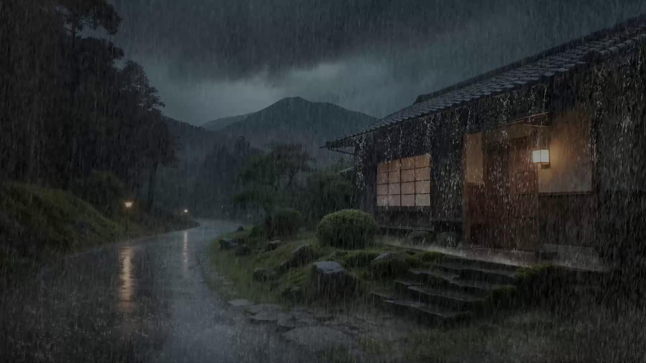 Quiet Reflections 🌧️ Rainfall Falling on Wooden Roof for Deep Sleep and Serenity 😌