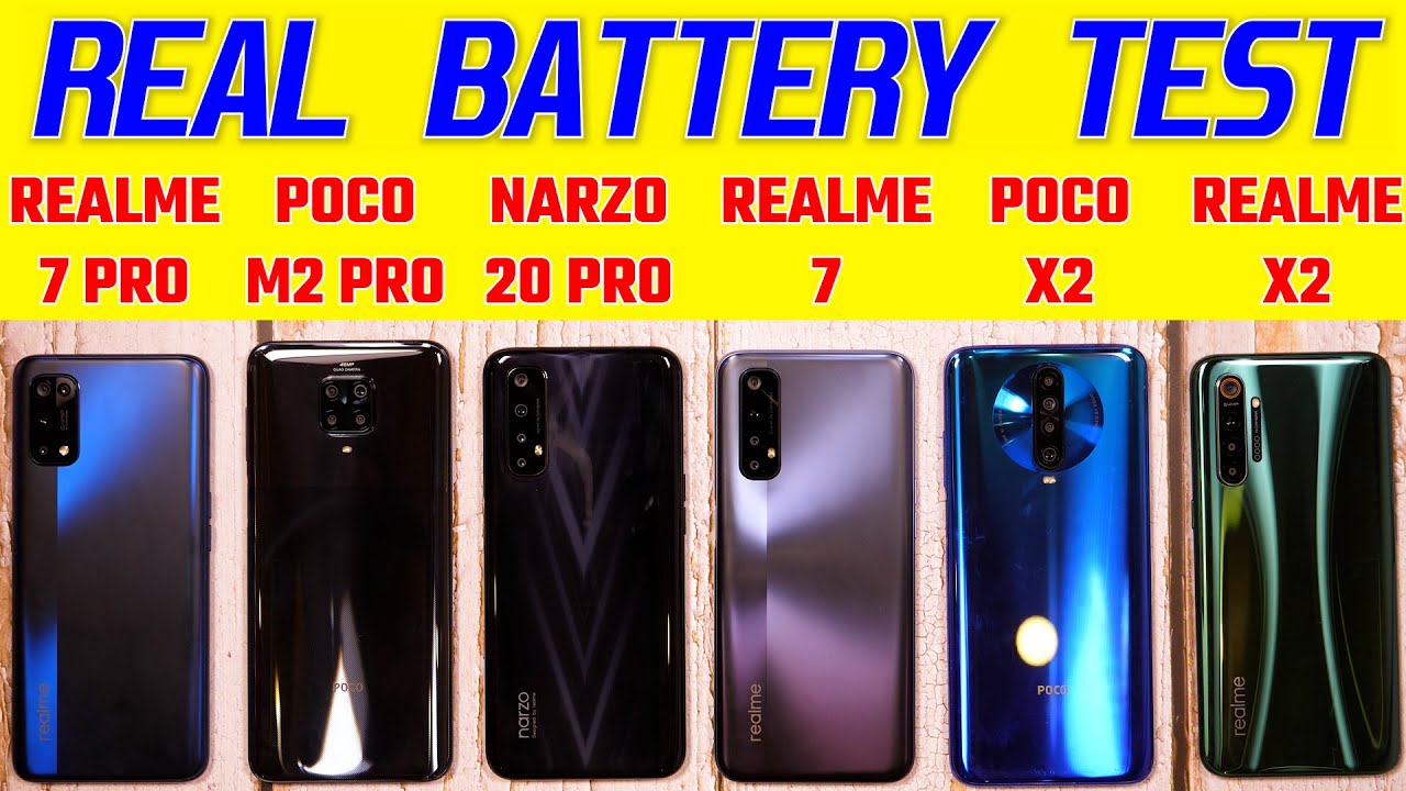 Narzo 20 Pro vs Realme 7, 7 Pro, POCO X2, Realme X2 Battery Drain | Heating | Charging Test [Hindi]