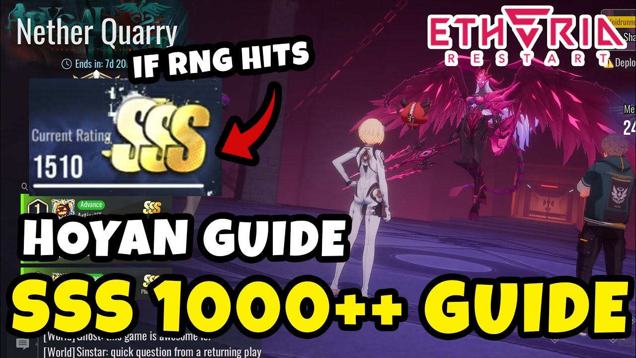 How to Reach SSS 1000 ~ 1200+++ ( RNG ) in Nether Quarry — Hoyan Boss Full Guide | Etheria Restart
