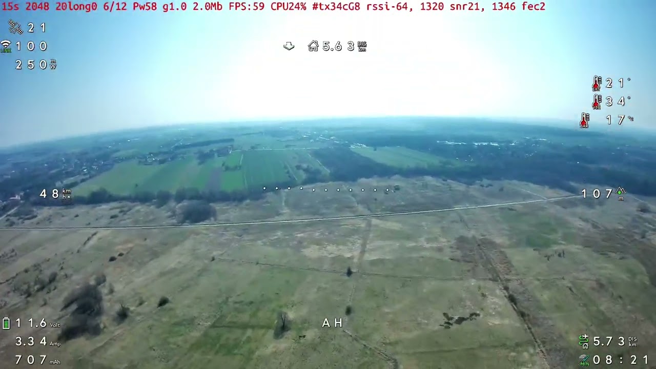 OpenIPC low bitrate mode range test (5,5km)