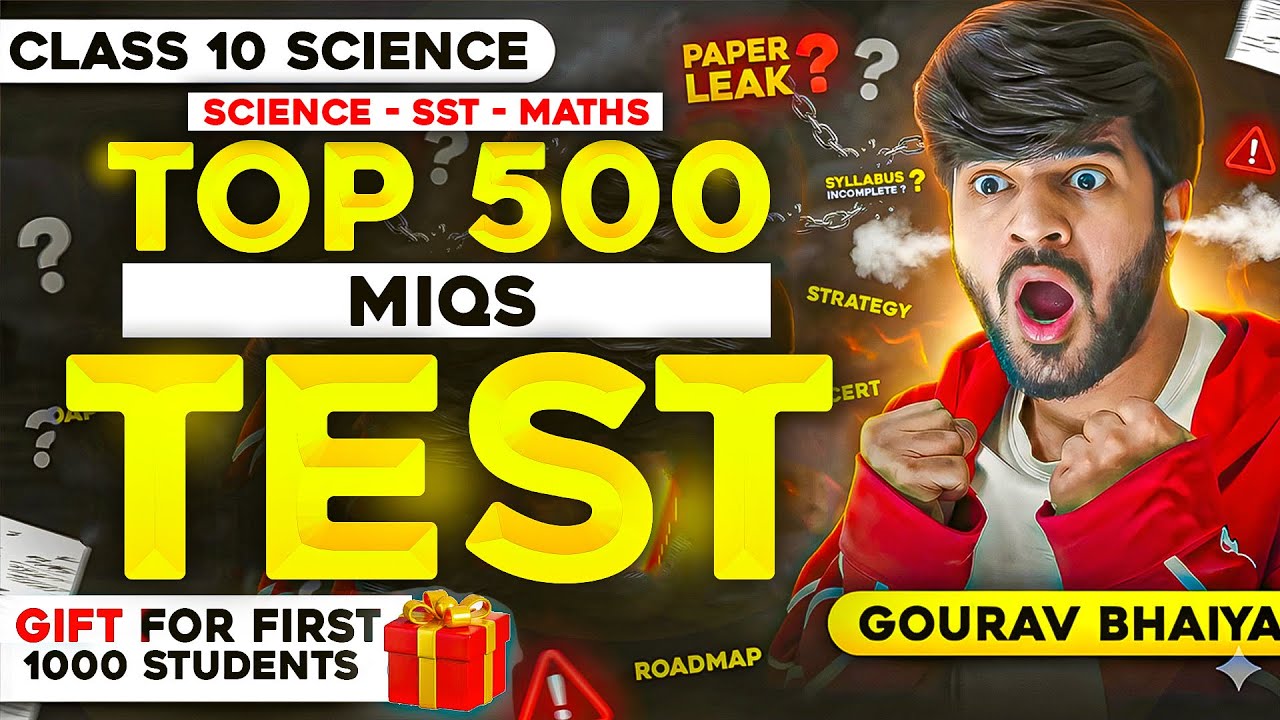 🚨CBSE Class 10 SCIENCE Board Paper 2026 Leaked😱| Top 500 Most Repeated PYQs | Gourav Bhaiya
