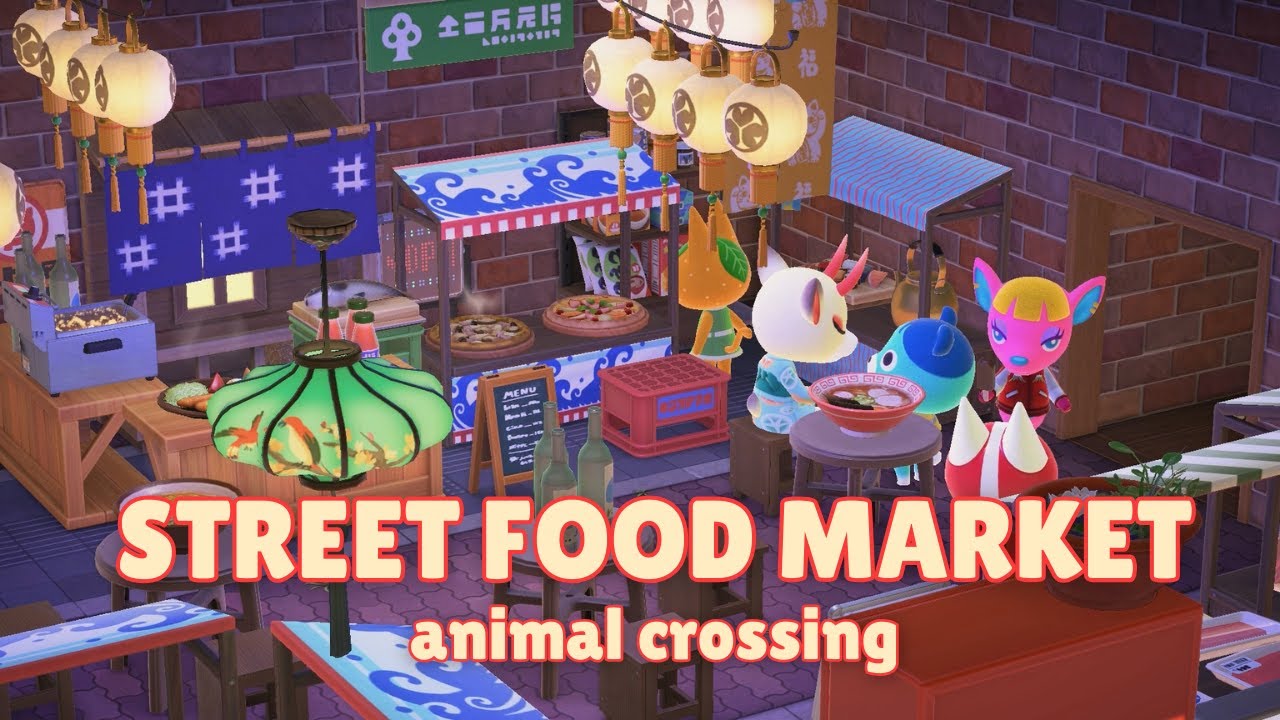street food market 🏮🍢 cozy lofi animal crossing 🌙 night market vibes ・ 3hr study ・ relax