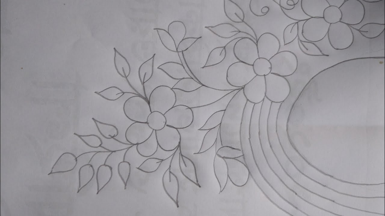 ফুলকারি জামার গলার ডিজাইন আকা।fulkare jamar galar design