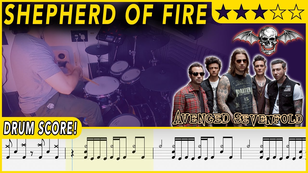 Shepherd of Fire - Avenged Sevenfold | DRUM SCORE Sheet Music | #489 DRUMSCRIBE