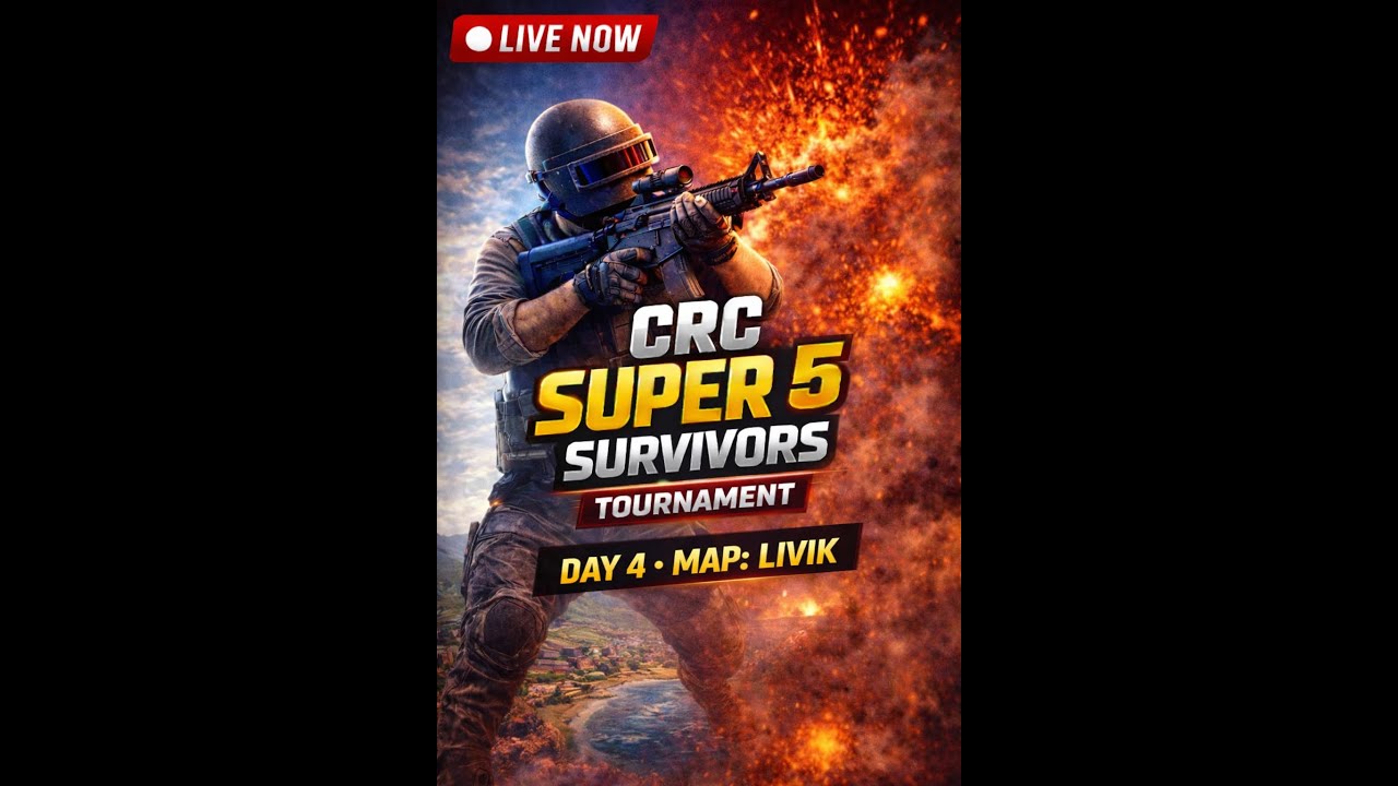 BGMI CRC Super 5 Survivors TOURNAMENT DAY 4💥 INTENSE LAST FIGHT 😱