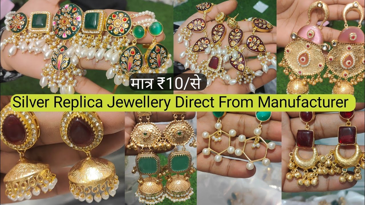 Silver Replica Jewellery Direct From Manufacturer | Silver Replica Earrings Manufacturer Jaipur