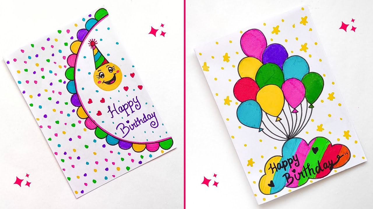 2 Happy Birthday Card |Easy & Beautiful Birthday Card |White Paper Birthday Card |Birthday Gift Card