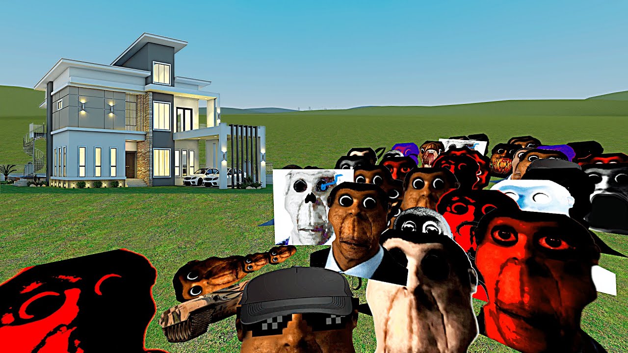 OBUNGA FAMILY VS HOUSES IN Garrys Mod