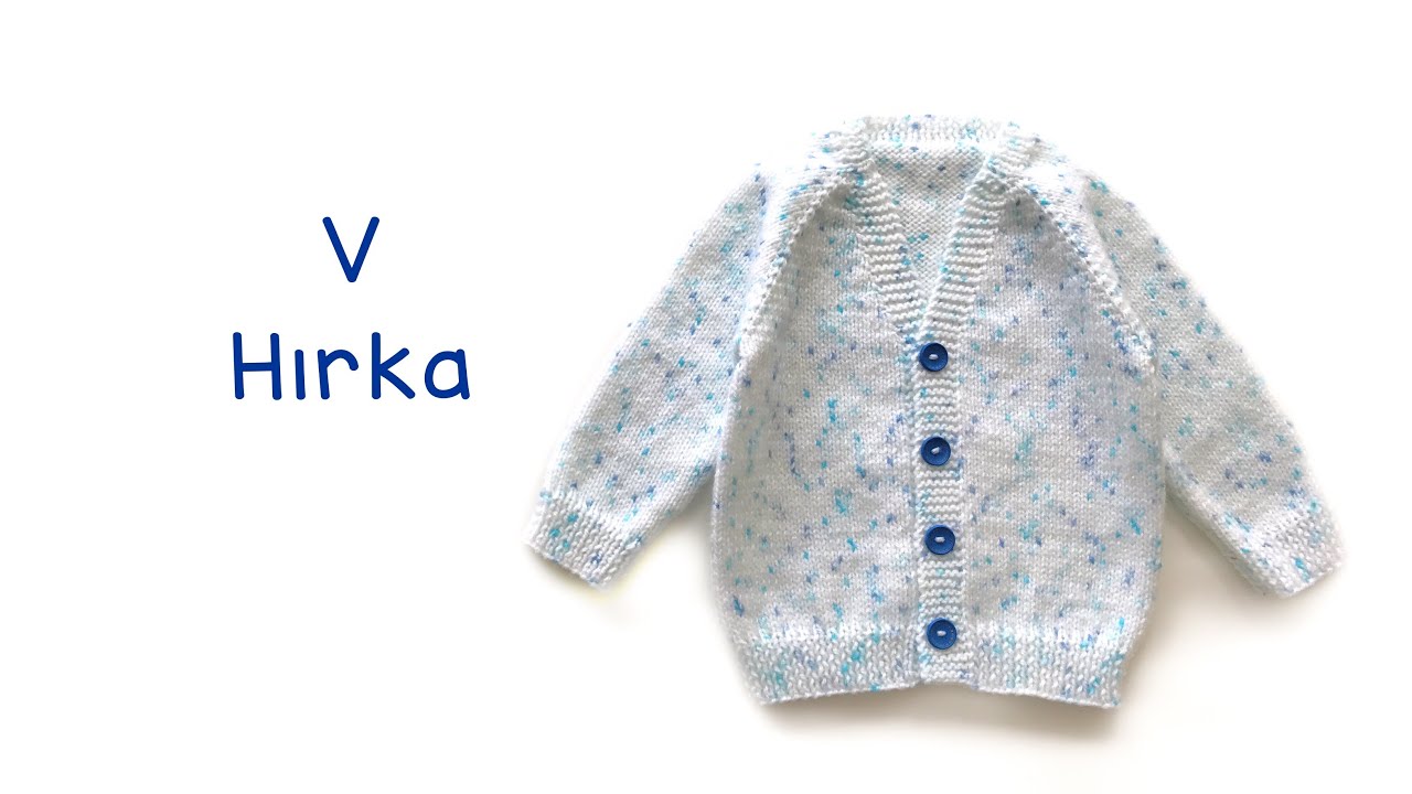 V Hırka | En Kolay Yakadan Başlanan V Yaka Reglan Bebek Hırkası | V-Neck Raglan Cardigan for Babies