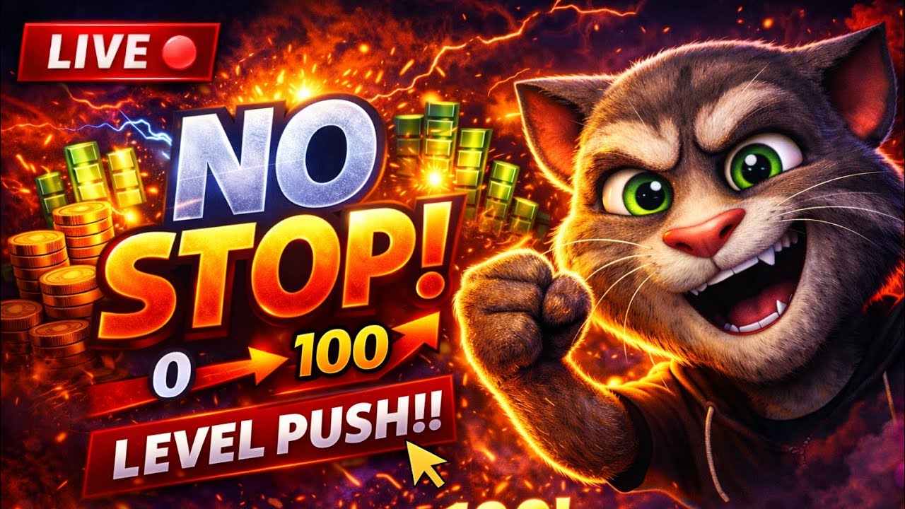 🔴 NO STOP MODE LIVE 🔥 | Talking Tom Gameplay | 0 ➜ 100 LEVEL PUSH | Talking Tom LIVE