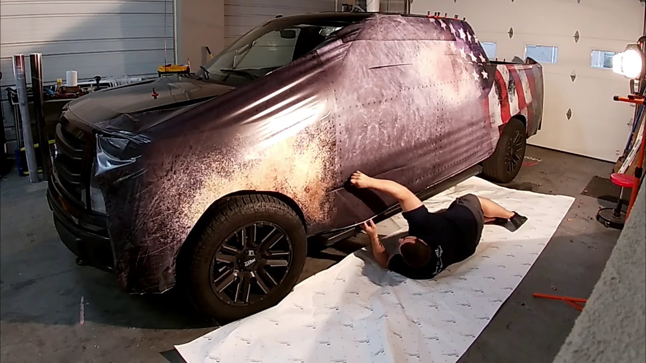 I wrap my boss' F150 in a sick, matte, patina design. 'MURICA!