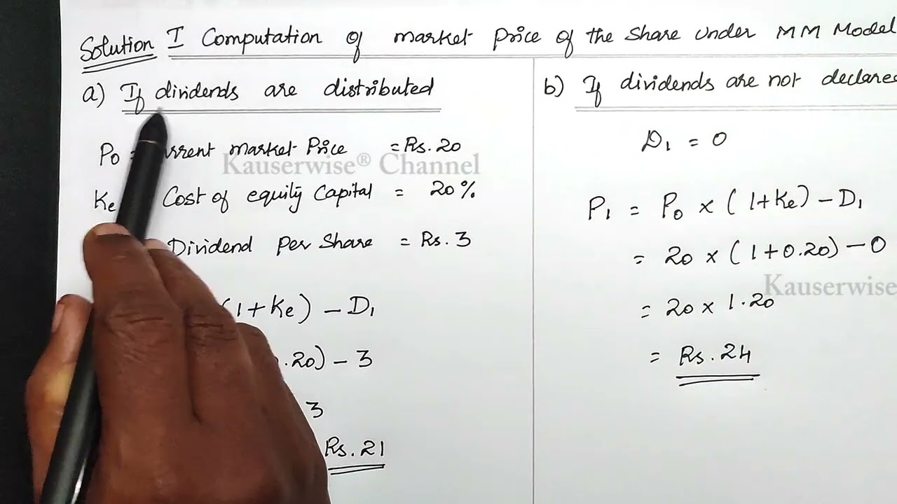 [4] Modigliani Miller Hypothesis | MM | Dividend Policy | Financial Management | By Kauserwise