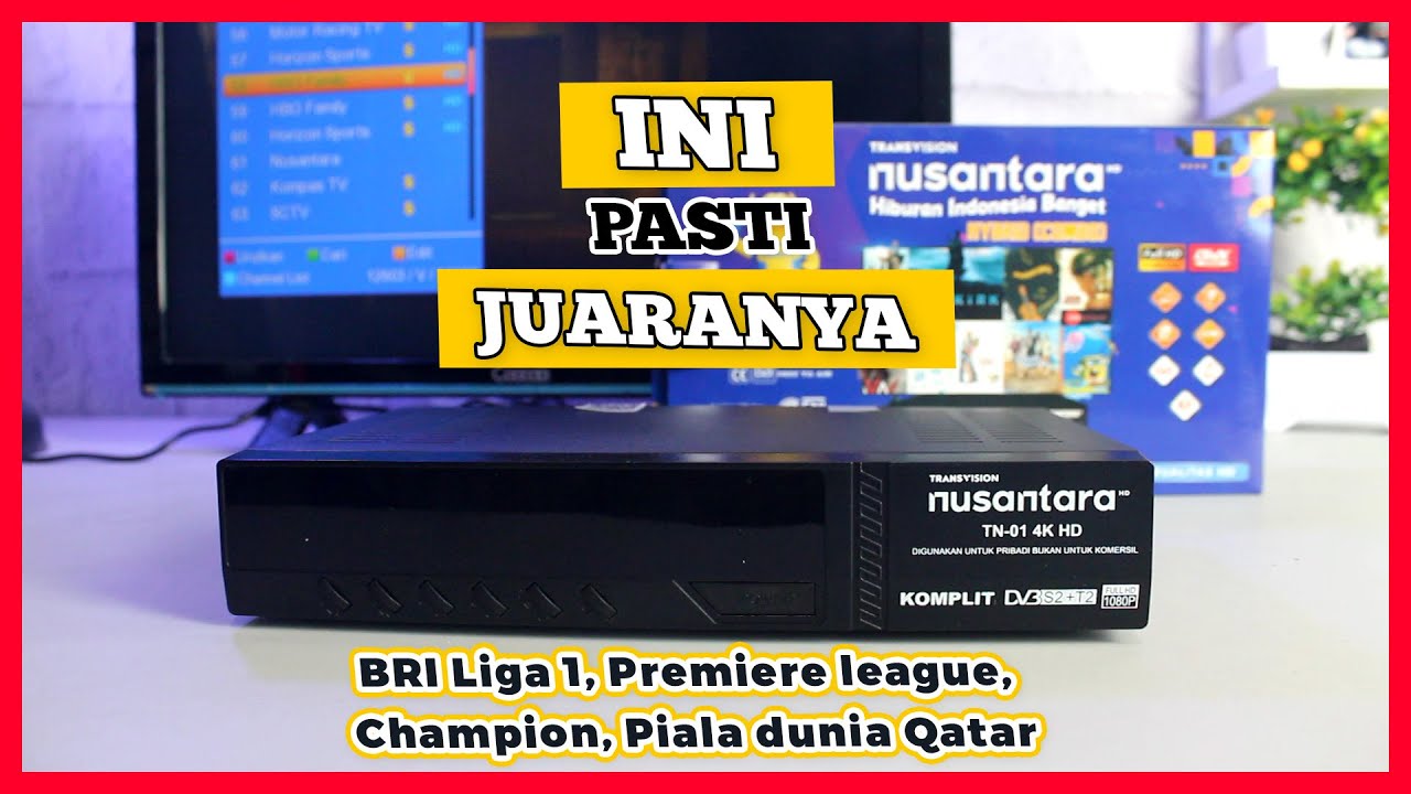 Receiver Terbaik Tahun ini! Siaran Parabola & UHF DVB-T2 Jadi 1| STB Transvision Nusantara HD Combo