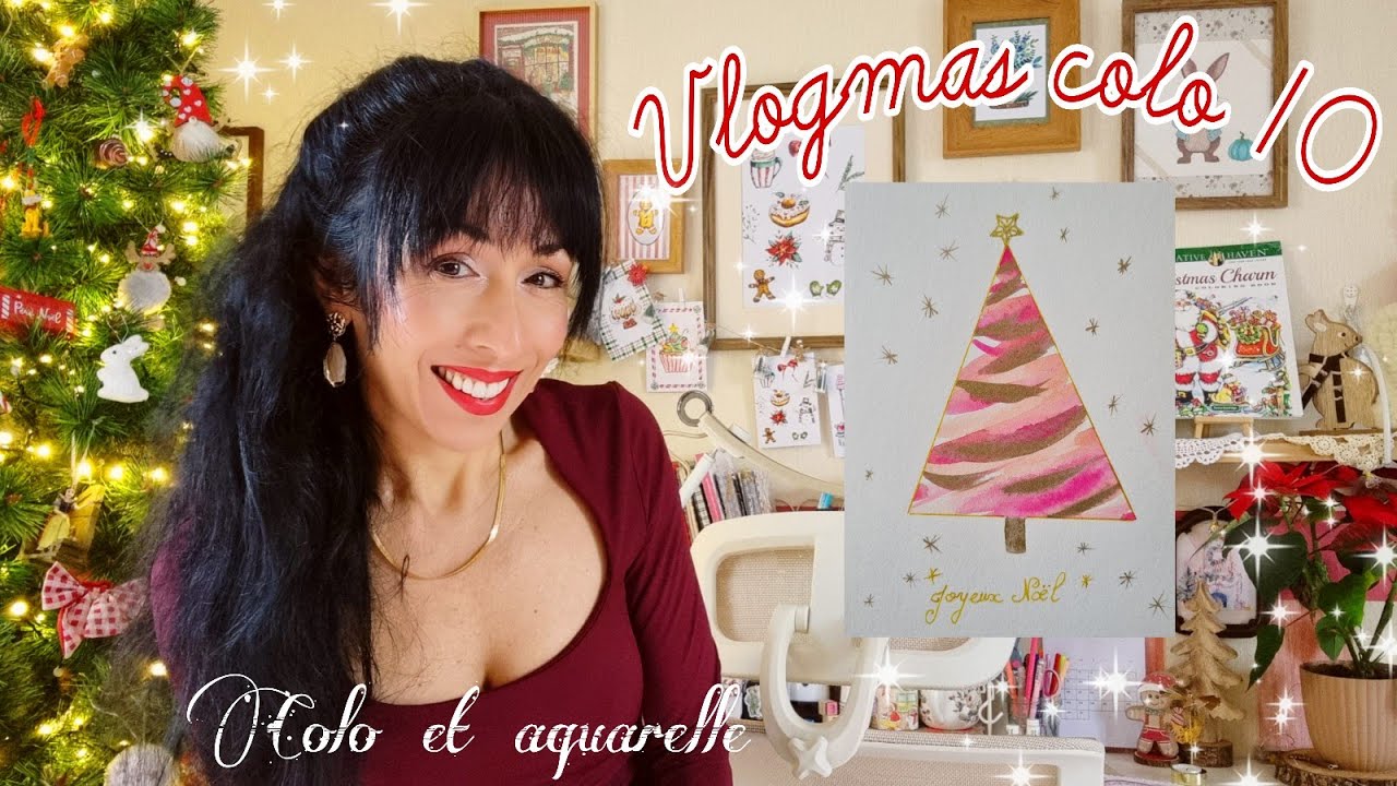 ☃️Vlogmas Colo 10: Maman Taxi 😅 et carte d' aquarelle en 5mn pour débutant.  