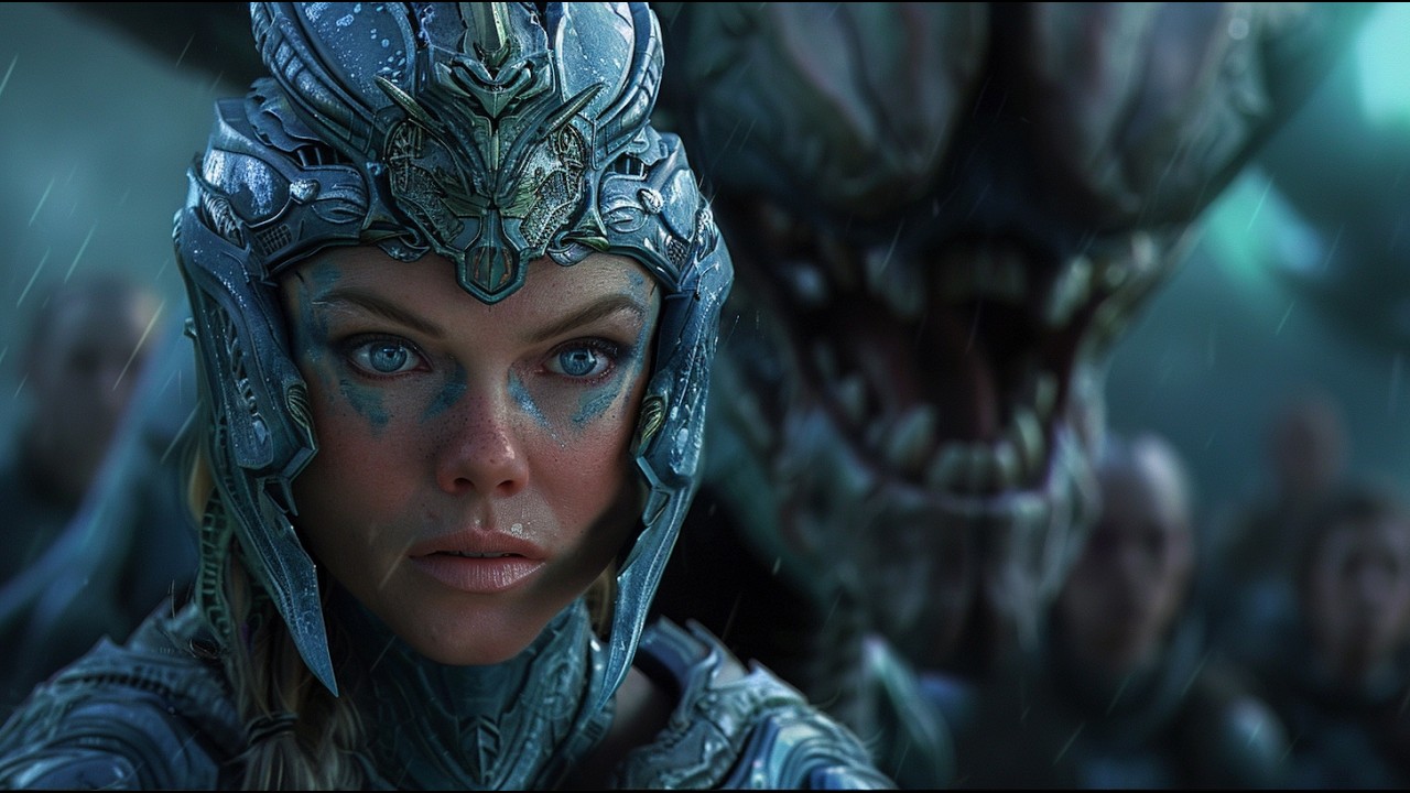 Predator Shoved Her Aside Then a Human Threw Him Off the Platform Alien Queen Watched