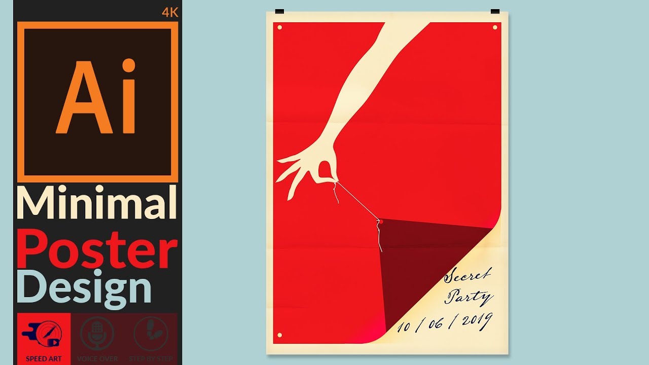 Minimal Poster Design Idea | Design in Adobe illustrator CC | Speed Art