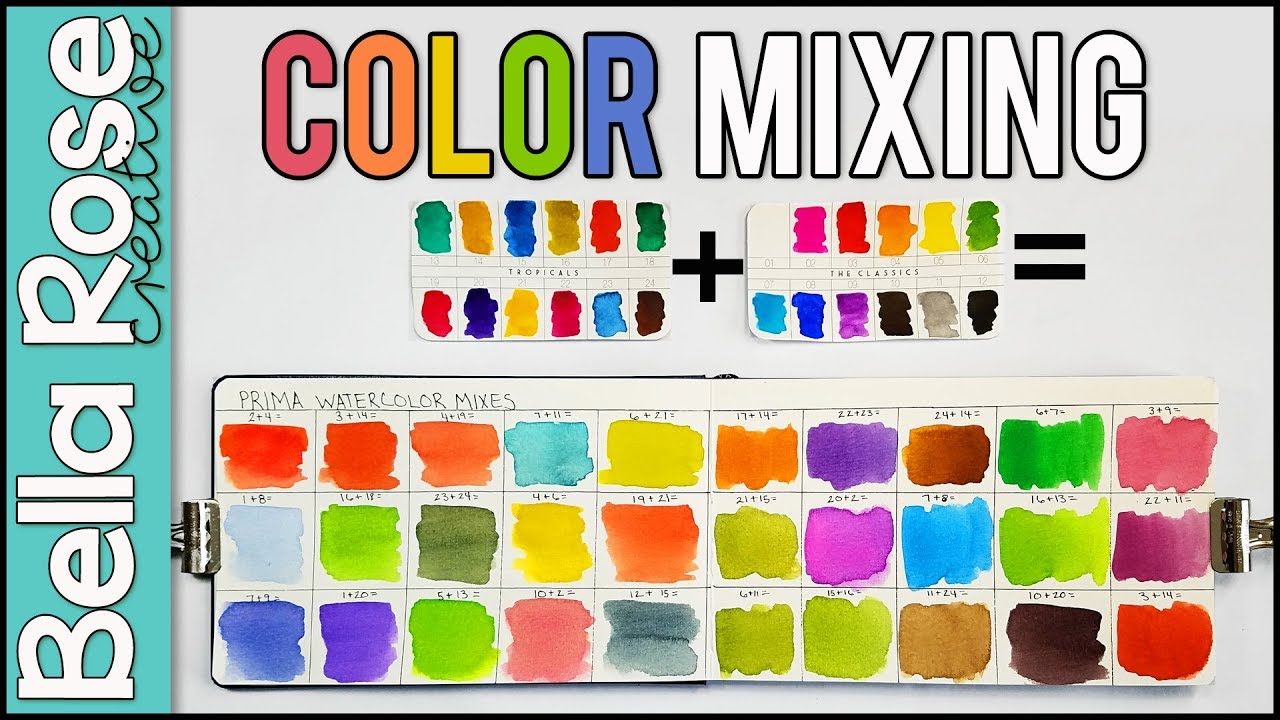 Mixing Prima Watercolors to Create 30 New Colors!  &hearts; Prima Marketing Watercolor Confections New