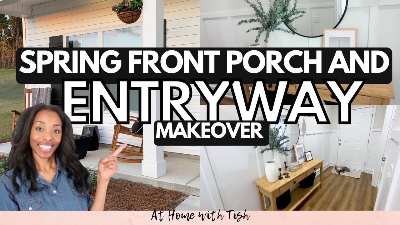 SPRING PORCH AND ENTRYWAY // HOW TO DESIGN A SMALL PORCH // HOME PROJECTS