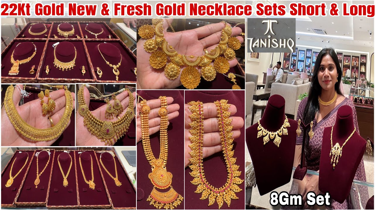 Tanishq 22KT Gold EXCLUSIVE Necklace Sets💥Gold Long Necklace Designs Lightweight Gold Necklace Price