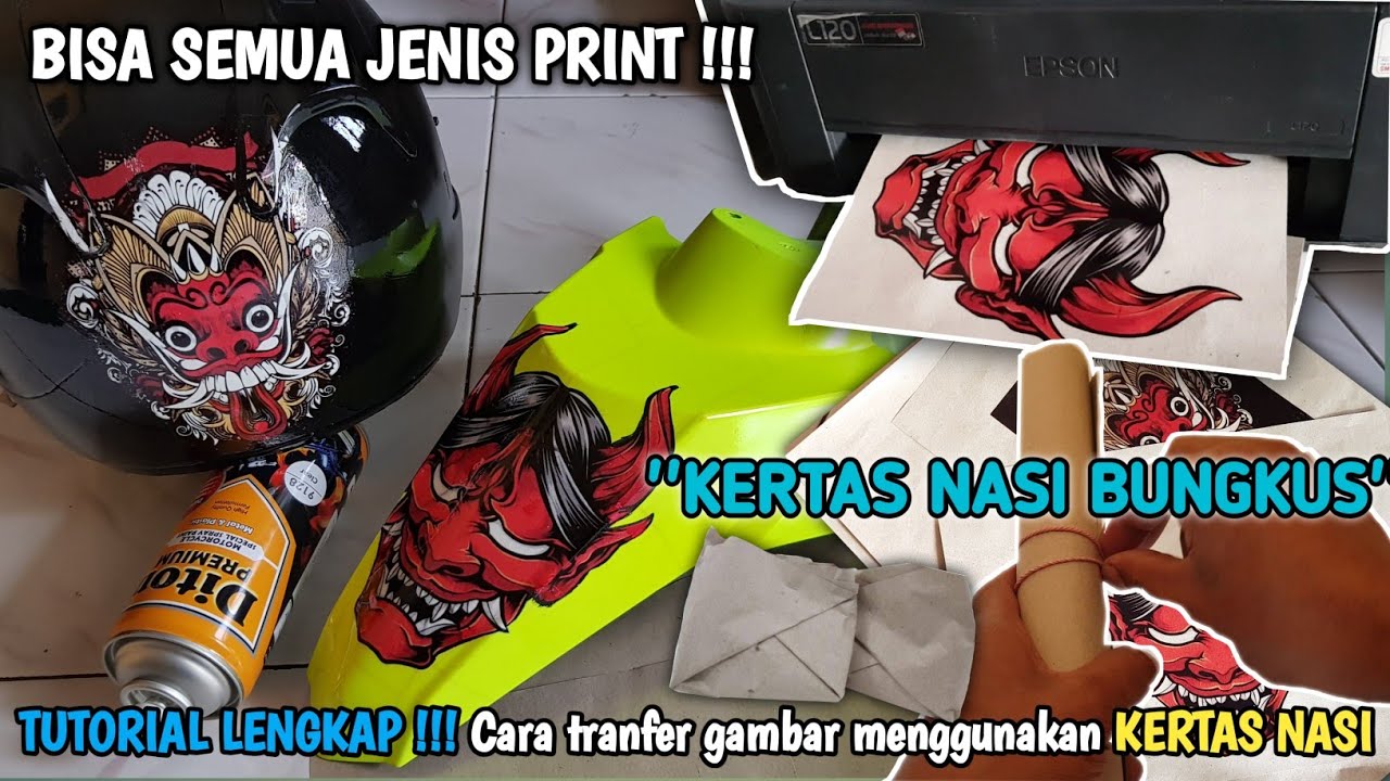 TANPA PRINT KHUSUS! 2 Ribu perak dapat 20 Lembar , WATER SLIDE CAP NASI BUNGKUS , Tanpa skill tinggi