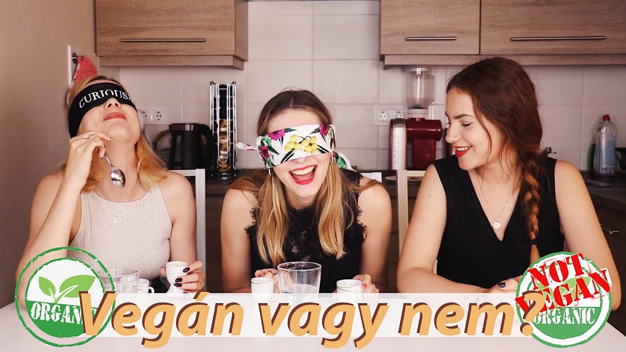 MELYIK A VEGÁN? Ételkóstolós kihívás Dallos Bogival | Lina és Panni