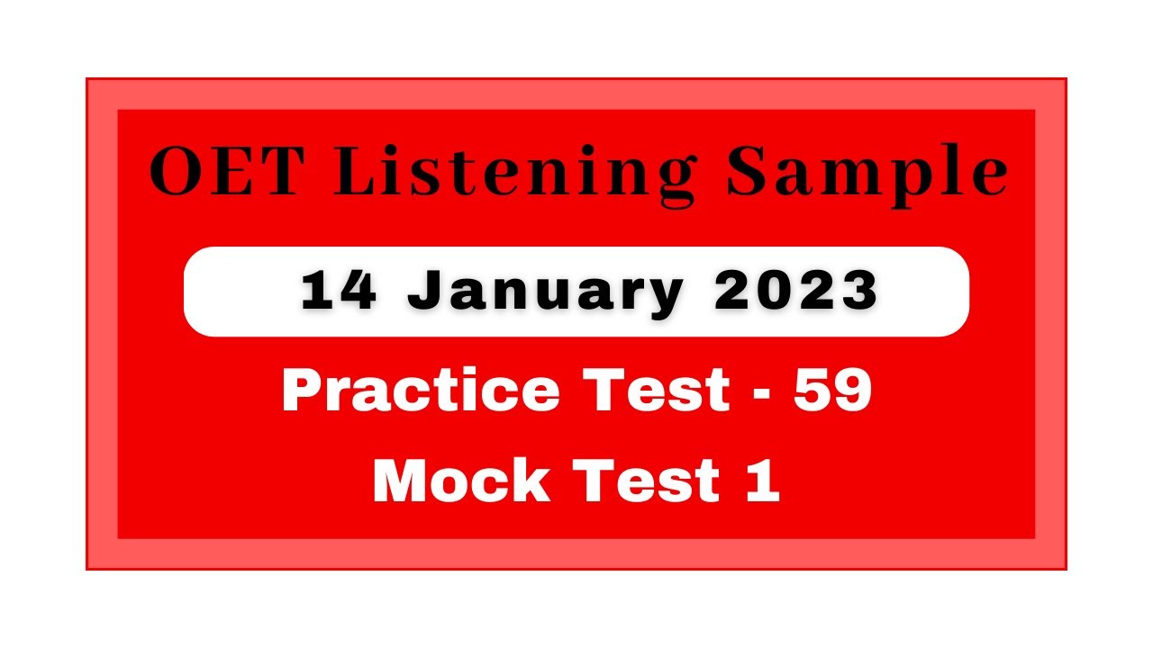 OET LISTENING SAMPLE TEST for Nurses / Doctors | OET 2.0 updated sample Test |59| #oet #oetlistening