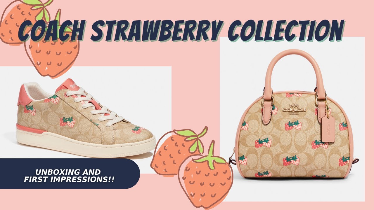 COACH STRAWBERRY COLLECTION UNBOXING AND FIRST IMPRESSIONS | SYDNEY SATCHEL | LOW TOP SNEAKER
